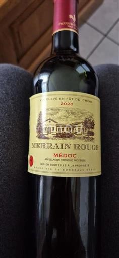 Vin Rouge sec Merrain rouge 2020 Francë Bordoja Médoc AOC Fût de chêne, médaille d'or PARIS 2022