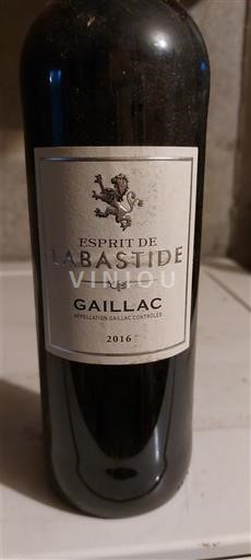 Sudoeste Gaillac Labastide Esprit de Labastide 2016