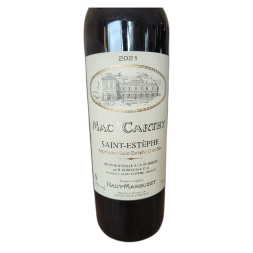 Bordeaux Saint-Estèphe Château Haut Marbuzet Mac Carthy 2021
