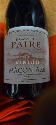 Bourgogne Mâcon og mâcon-landsbyer Domaine Paire 2022
