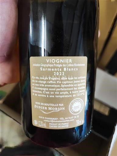 Alpit ja Rhônen maat Rhodanien rinteet Didier Morion Sarments Blancs 2023