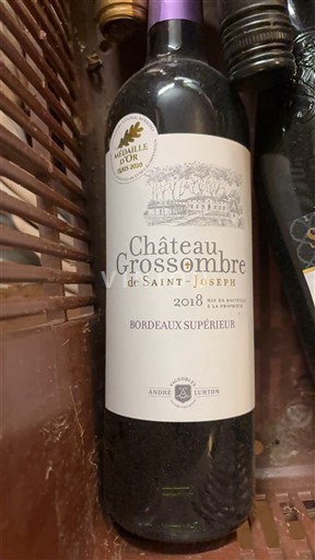 Бордо Бордо Суперіор Château Grossombre de Saint Joseph 2018