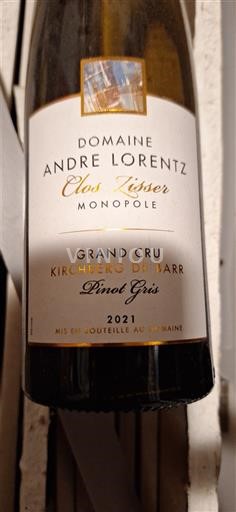 Alsasko Rulandské šedé Grand Cru Domaine Andre Lorentz Clos Zisser 2021