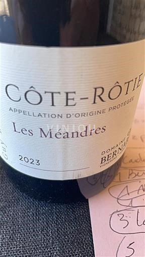 Vallée du Rhône Côte-rôtie Domaine Bernard Les Méandres 2023