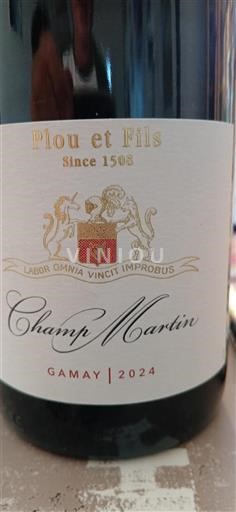 Loire Valley Touraine Plou et Fils Champ Martin 2024