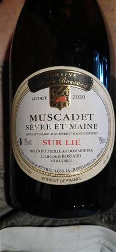 Loire-dalen Muscadet-Sèvre-et-Maine Domaine Gilbert Bossard Sur Lie 2020