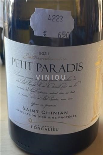 Languedoc Saint-Chinian Foncalieu Petit Paradis 2021