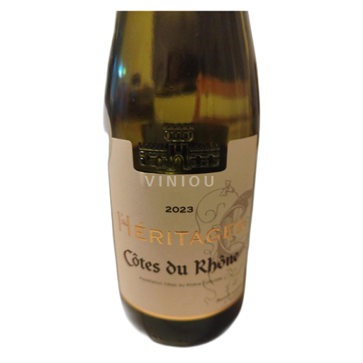 Vin Rouge sec Héritages 2023 France Vallée du Rhône Côtes-du-rhône AOC