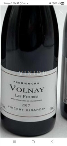 Bourgogne Volnay Premier Cru Vincent Girardin Les Pitures 2017