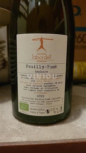 Vallée de la Loire Pouilly-fumé Domaine Tabordet Amphore 2022