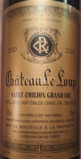 Bordeaux Saint-Émilion Grand Cru Le Loup 2020