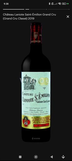 Burdeos Saint-Émilion Gran Cru Grand Cru Classé Château Laniote 2019