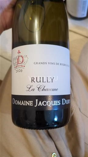 Burgundi Rully Domaine Jacques Dury La Chaume 2020