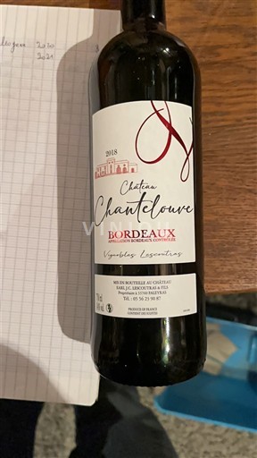 Bordeaux Château Chantelouve 2018