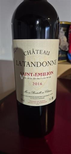 Bordeaux Saint-Émilion Château La Tandonne 2016