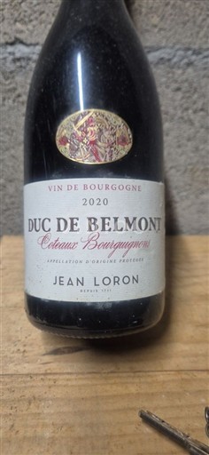Bourgogne Bourgognebackar Jean Loron Duc de Belmont 2020
