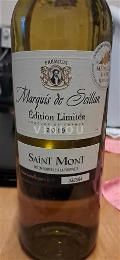 Sydvestfrankrig Saint-Mont Marquis de Seillan Édition Limitée 2019