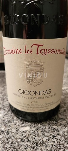 Thung lũng Rhône Gigondas Domaine les Teyssonnières 2020
