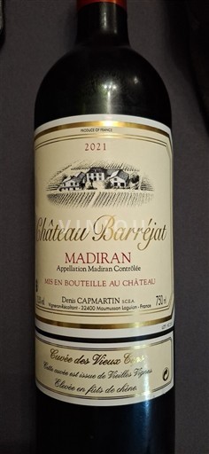 Sud-Ouest Madiran Château Barréjat des Vieux Ceps 2021