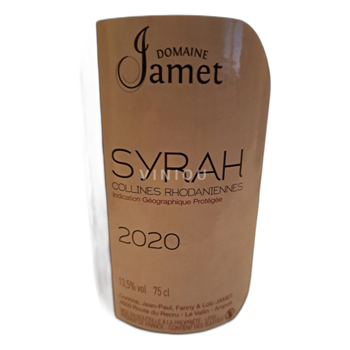 Alpy a Rhonské oblasti Rhodanské pahorkatiny Domaine Jamet Collines Rhodaniennes 2020