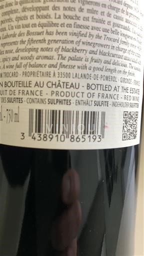 Burdeos Lalande-de-Pomerol Laborde des Bessat 2021