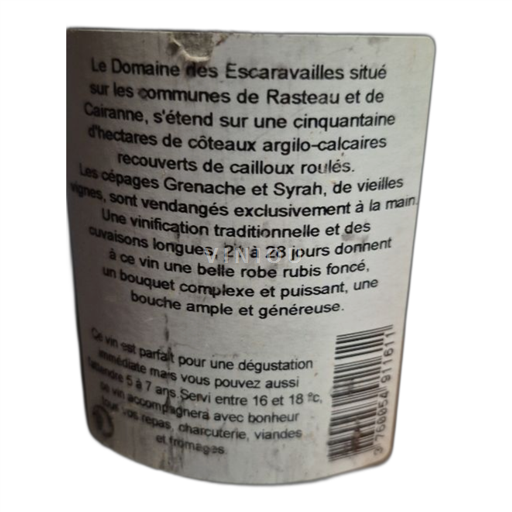 Rhône Valley Rasteau Domaine Des Escaravailles 2007