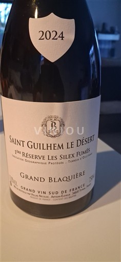 Vin Blanc sec 1ère Réserve Les Silex Fumés Grand Blaquiere 2024 France Languedoc et Roussillon Saint-Guilhem-le-Désert IGP