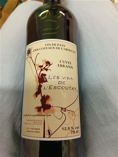 Alpe in reke Rona Ardeški vinogradni grici Les Vins de l'Escoutay Erkann 2022