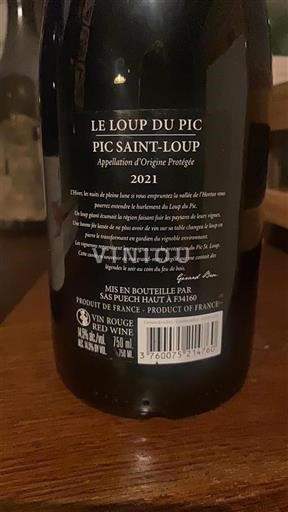 Langvedok Pic-saint-loup Le Loup du Pic 2021