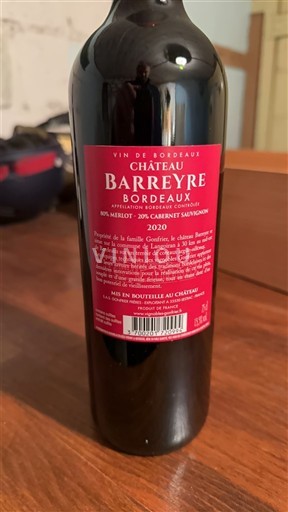 Bordeaux Château Barreyres 2020