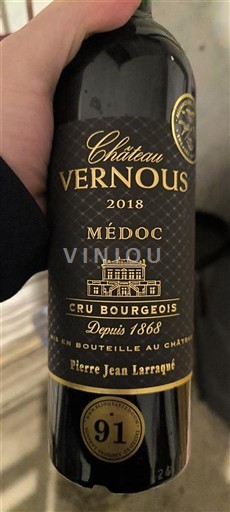 Bordeaux Médoc AOP / AOC Château Vernous 2018