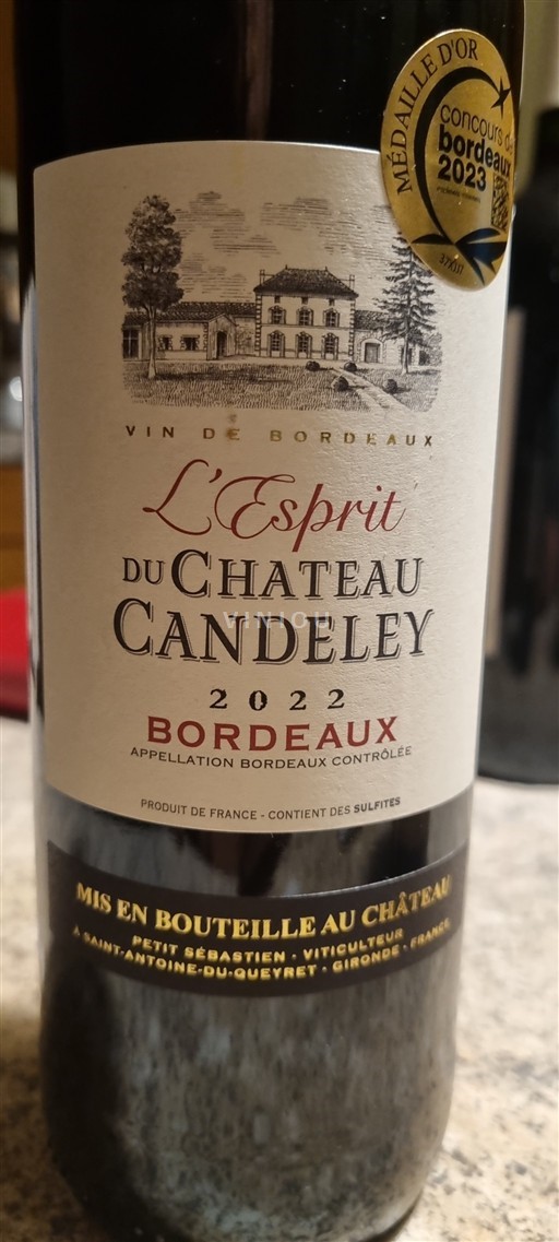 Bordeaux Château Candeley L'Esprit 2022