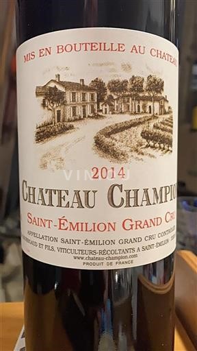 Bordeaux Saint-Émilion Grand Cru Château Champion 2014