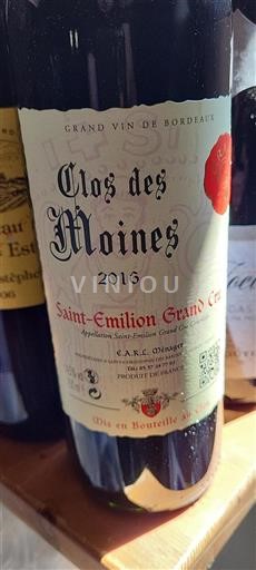 Bordeaux Saint-Émilion Grand Cru Grand Cru Clos des Moines 2016