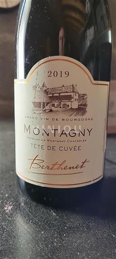 Borgoña Montagny Domaine Berthenet Tête de 2019