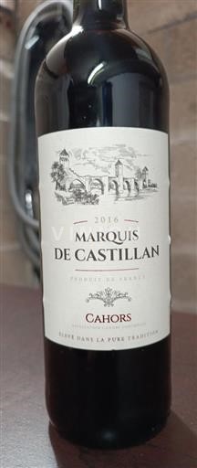 Sydväst Cahors Marquis de Castillan 2016