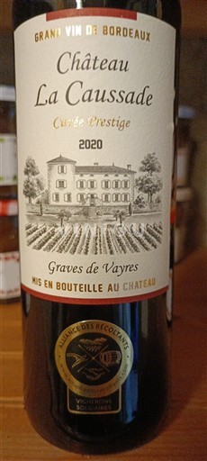 Bordoja Graves-de-vayres Château La Caussade Prestige 2020