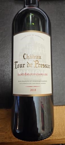 Bordeaux Saint-Émilion Grand Cru Château Tour de Pressac 2018