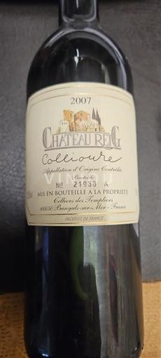 Roussillon Collioure Château Reig 2007