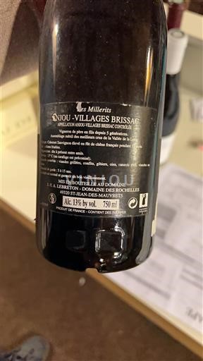 Dolina Loare Anjou Villages Brissac Domaine Des Rochelles Les Millerits 2009