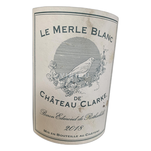 Bordeaux Listrac-Médoc Château Clarke Le Merle Blanc 2018
