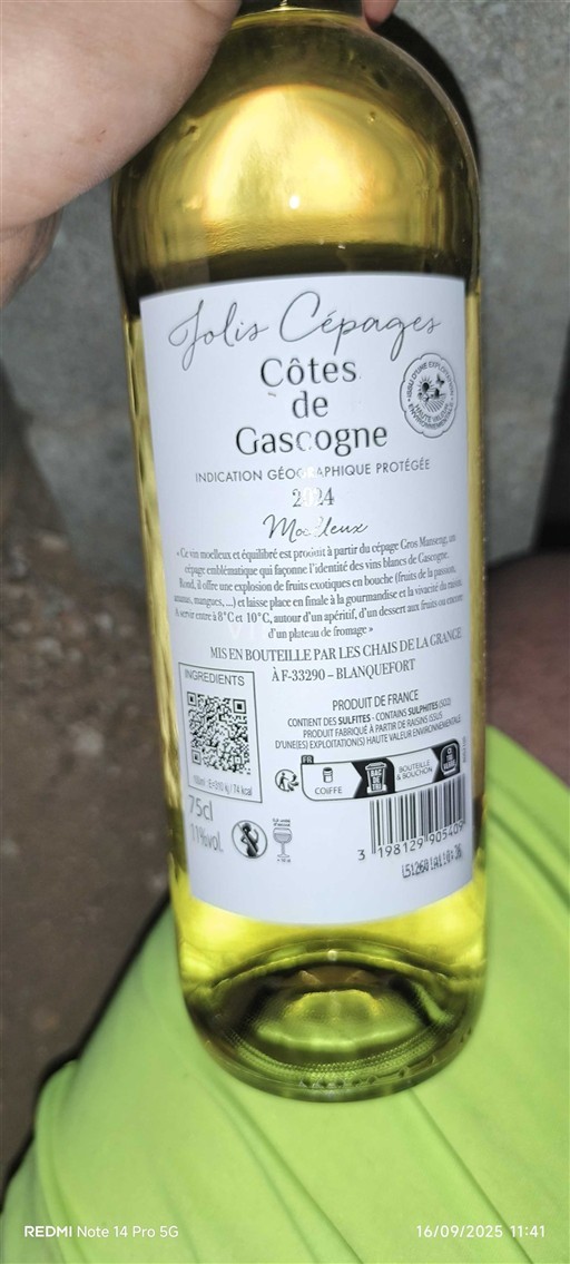 South West Côtes de Gascogne Les Chais de la Grange Jolis Cépages 2024