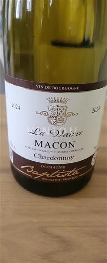 Bourgogne Mâcon et mâcon-villages Domaine Baptista La Vaivre 2024