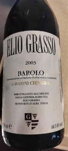 Piemonte Barolo Elio Grasso Gavarini Chiniera 2003