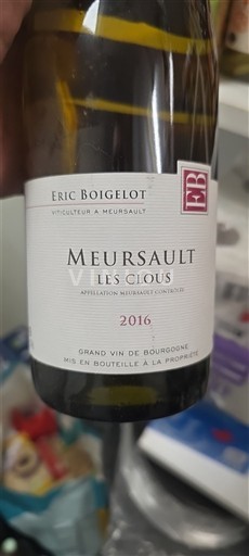 Burgundia Meursault Grand Cru Eric Boigelot Les Clous 2016
