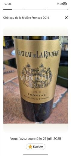 Bordeaux Fronsac Domaine La Rivière 2019