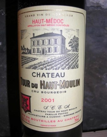 Bordeaux Haut-Médoc Cru Bourgeois Supérieur Château Tour du Haut Moulin 2001