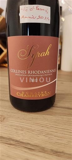 Alpit ja Rhônen maat Rhodanien rinteet Domaine Chambeyron Syrah 2022