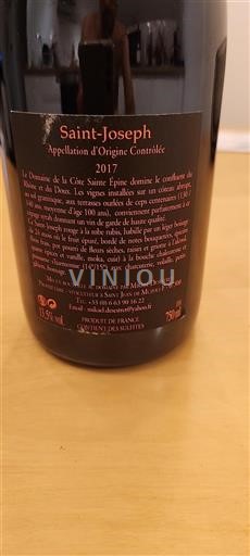 Rhône Valley Saint-Joseph Domaine La Côte Sainte-Epine 2017