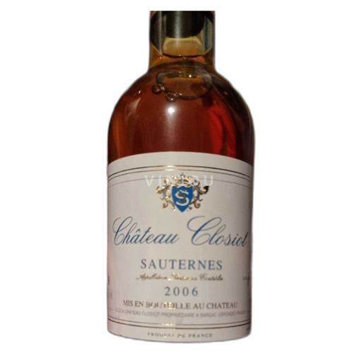 Bordeaux Sauternes Château Closiot 2006